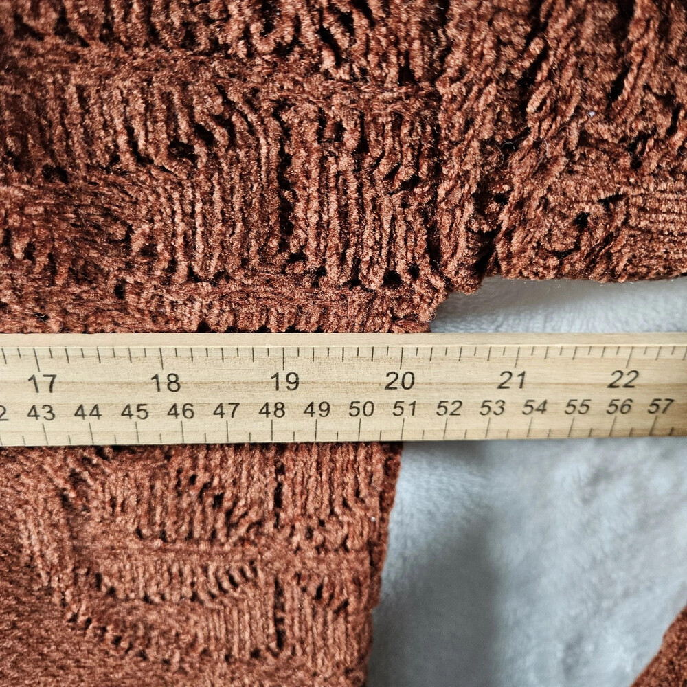 Domanini Vintage Pointelle Knit Pullover Rust Brown Women Medium Wool Blend - Picture 6 of 9